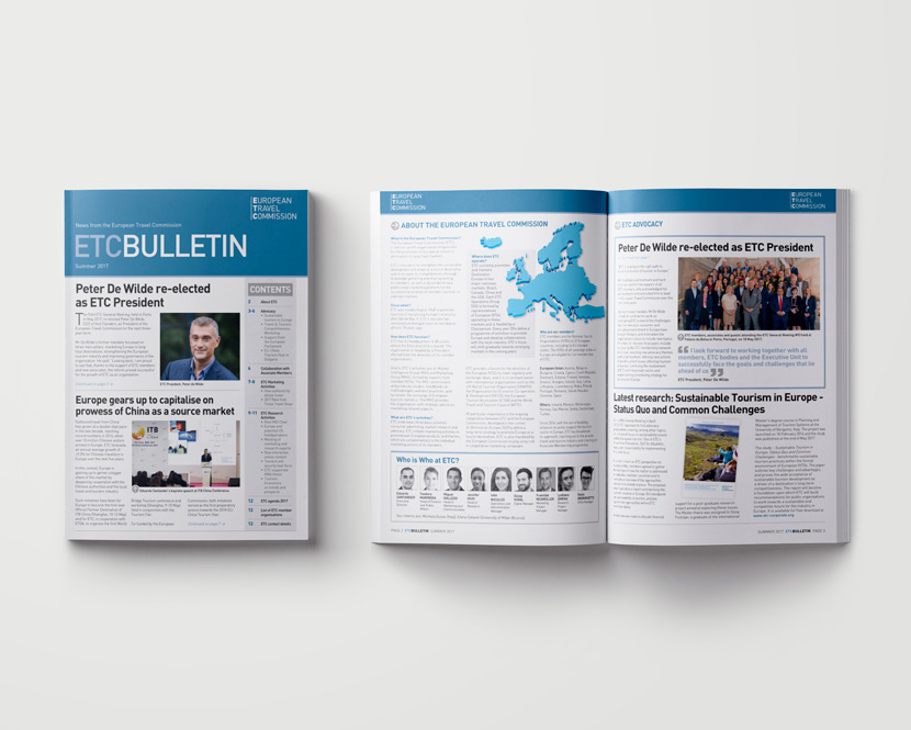 A 12pp A4 Newsletter for the European Travel Commission
